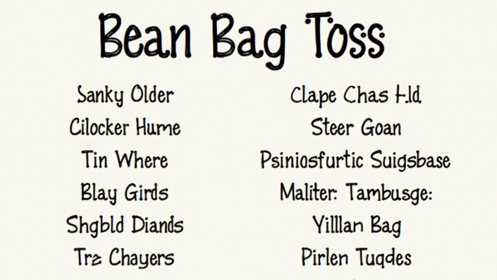 Team Names for Bean Bag Toss